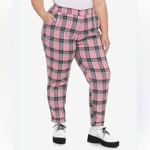 Hot Topic Pink Plaid Pants Mall Goth Grunge Alt Punk 90s Y2K E Girl Pastel XL